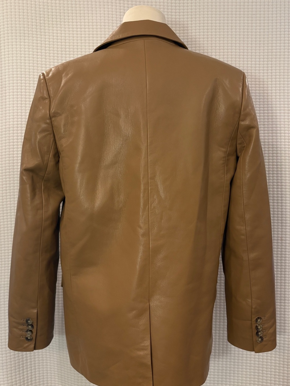 Aritzia Wilfred Memories Vegan Leather Blazer Constant Camel Size S fall season - Picture 9 of 15